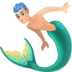 🧜🏻‍♂️ merman: light skin tone display on Facebook